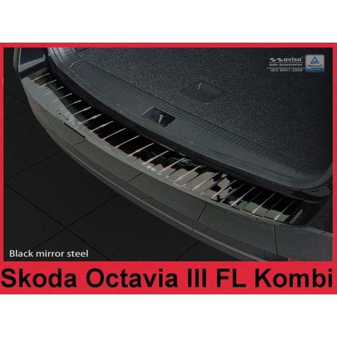 AVISA Ochranná lišta hrany kufru - Škoda Octavia III Combi r.v. 2016, černá leštěná (lesklá)
