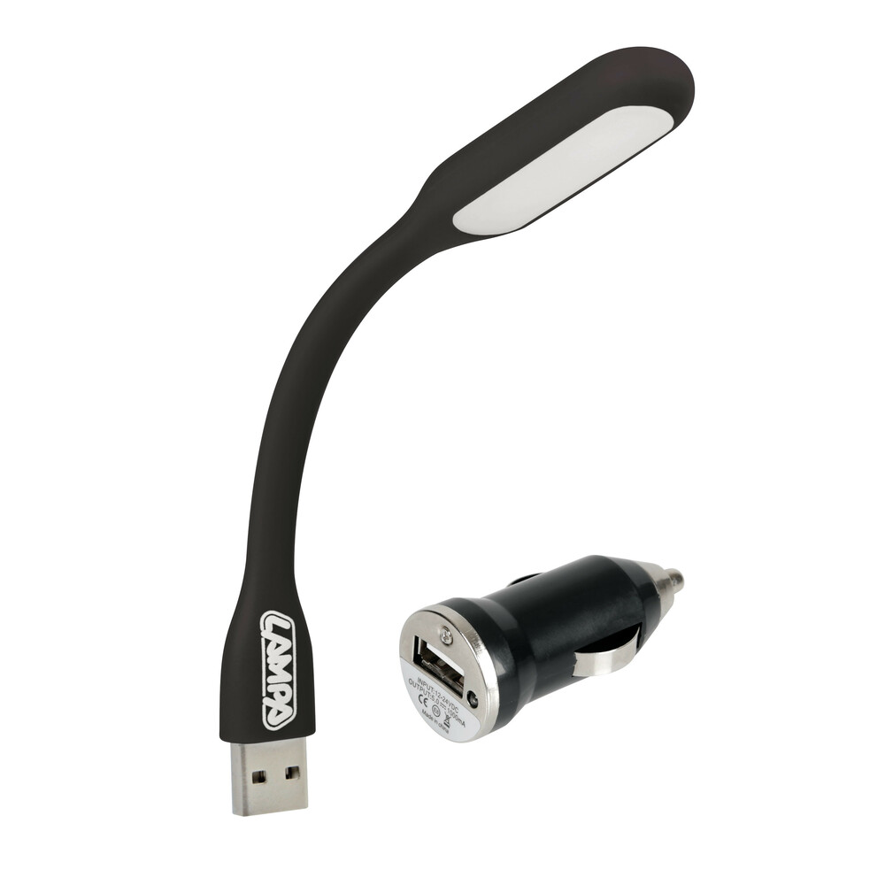 Lampička do auta LED 12/24V + USB nabíječka 1000mA LAMPA
