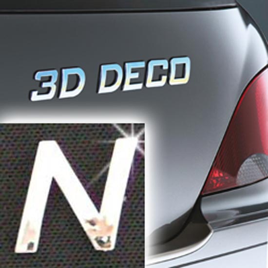 Písmeno samolepící chromové 3D-Deco - N