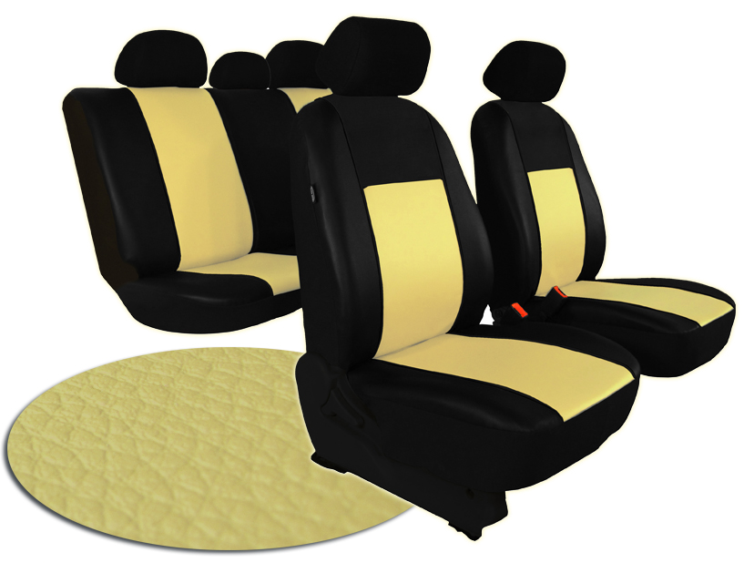 Automega Autopotahy VOLKSWAGEN POLO V, dělená zadní sedadla, od r. v. 2009, kožené PELLE béžové