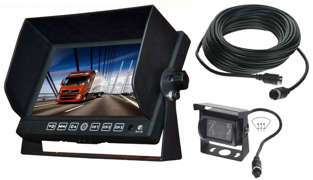AUTIO Profi kamerový systém 7" pro kamiony 12/24V - 20m kabel s vyhřívanou kamerou