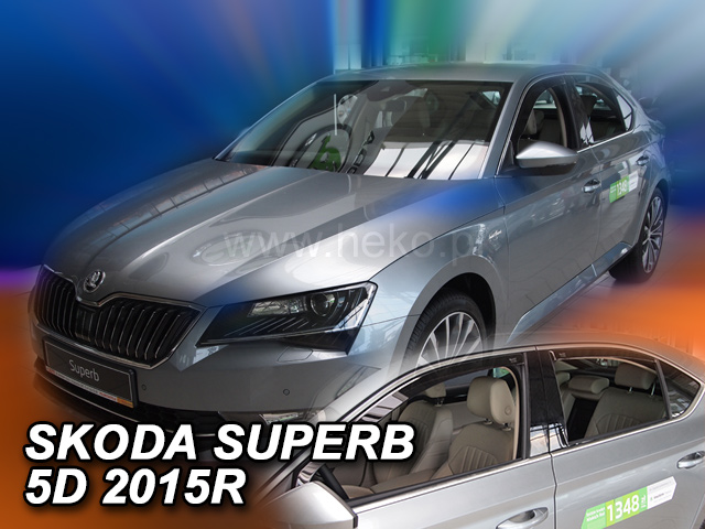 HEKO Ofuky oken - Škoda Superb 5D r.v. 2015 (+zadní) ltb