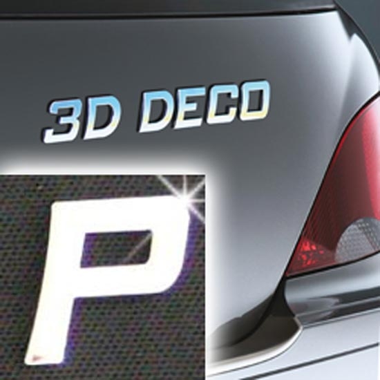 Písmeno samolepící chromové 3D-Deco - P