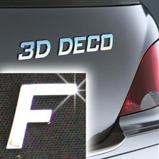 Písmeno samolepící chromové 3D-Deco - F
