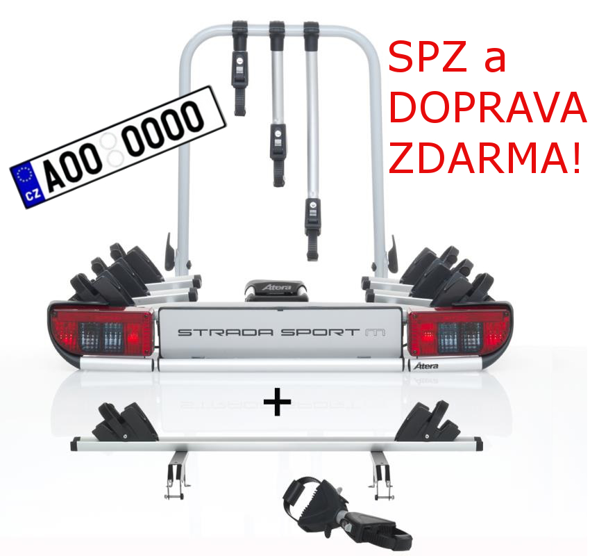 Nosič 4 kol Atera STRADA Sport 3 + adaptér na tažné zařízení DOPRAVA a SPZ ZDARMA