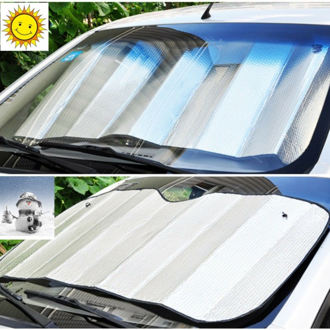 4 CAR Sluneční clona skládaná Aluminium - 60x130 cm