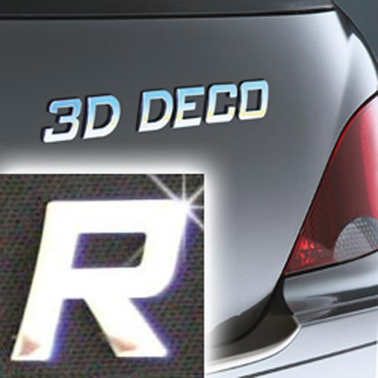 Písmeno samolepící chromové 3D-Deco - R