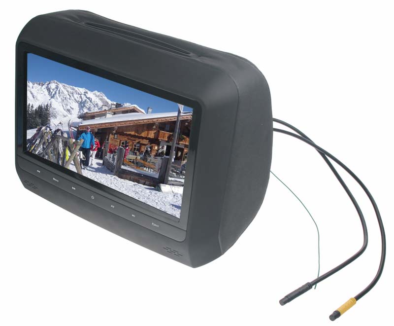 x DVD/SD/USB monitor 9" v černé opěrce