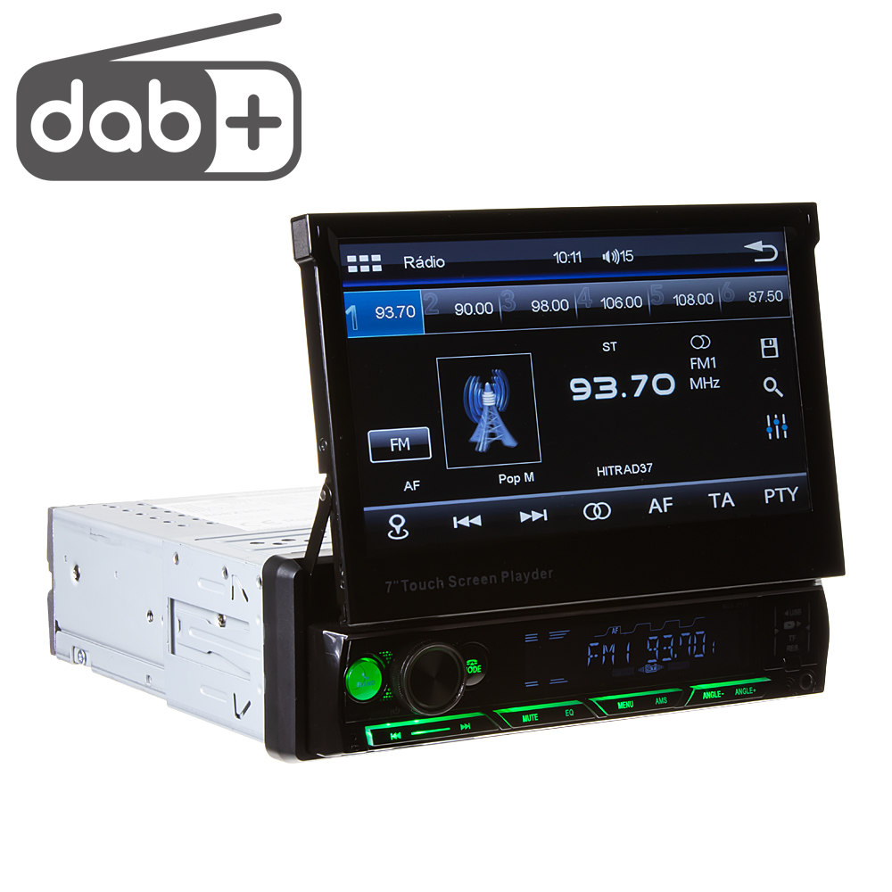 1DIN DAB / FM autorádio s výsuvným 7" LCD, Mirror link, Bluetooth, SD/DUAL-USB/RDS/ČESKÉ M