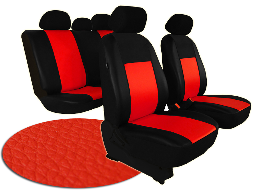 Automega Autopotahy VOLKSWAGEN POLO V, dělená zadní sedadla, od r. v. 2009, kožené PELLE červené