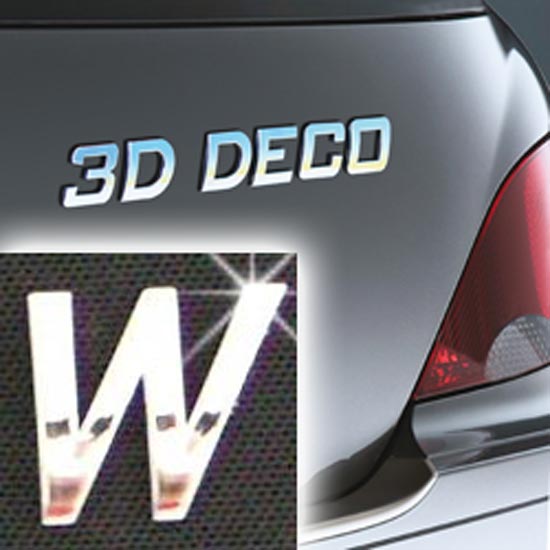 Písmeno samolepící chromové 3D-Deco - W