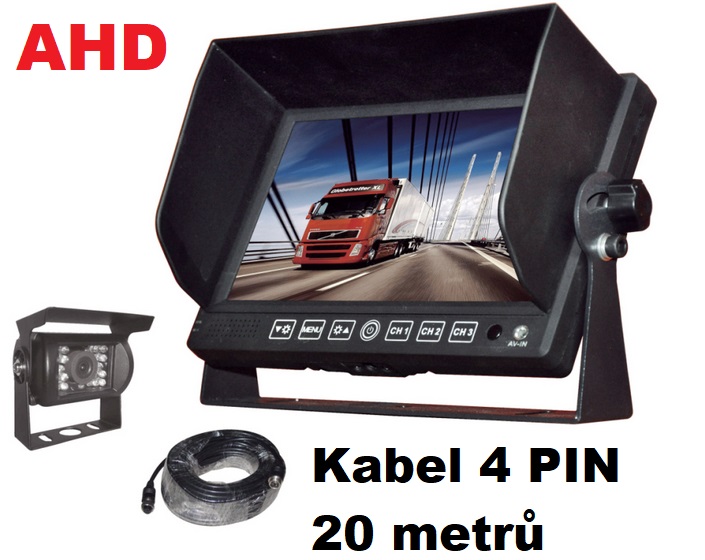 AUTIO Profi kamerový systém AHD 1080P 7" pro kamiony 12/24V - 20m kabel