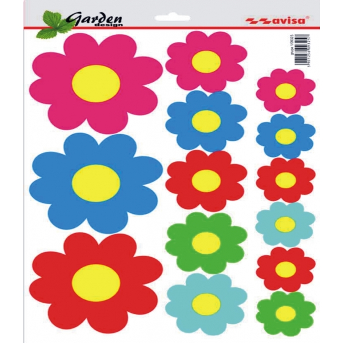 Samolepící dekory - Květy barevné 26X36cm