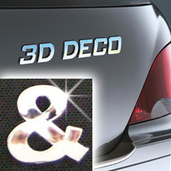 Písmeno samolepící chromové 3D-Deco - & (znak and)
